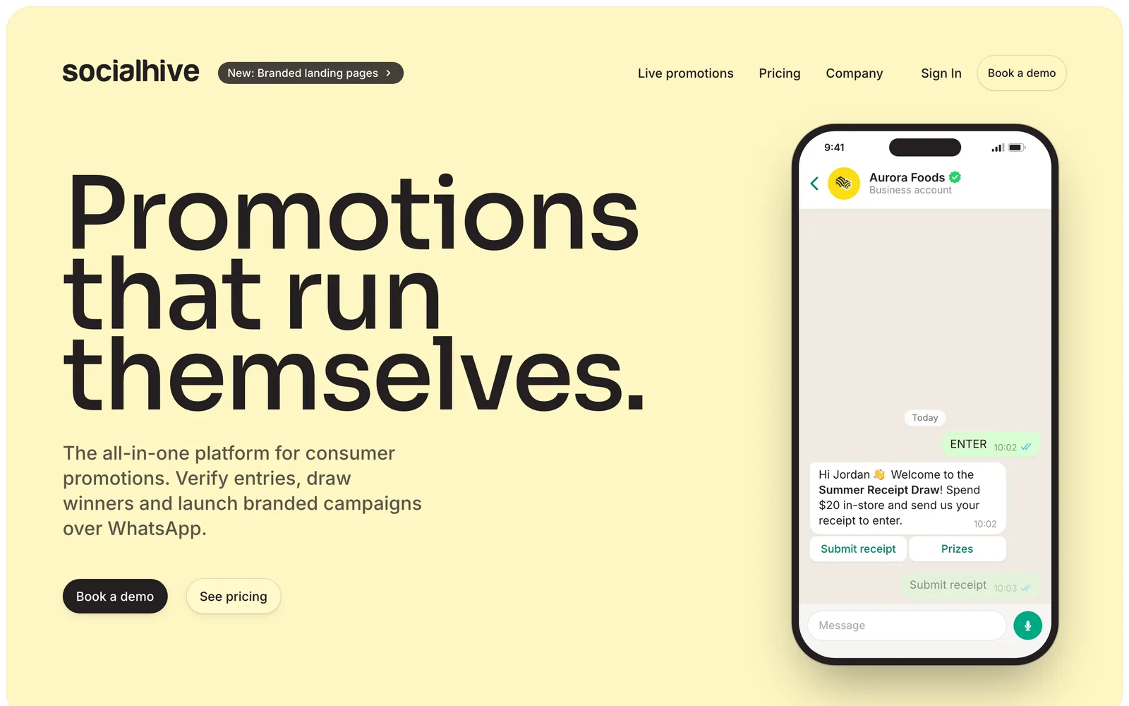 SocialHive homepage